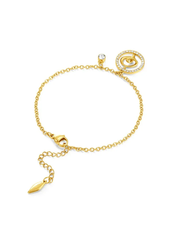 POLICE Volute Gold Plated Ladies Bracelet With Crystals 170+35MMPEJLB0004101