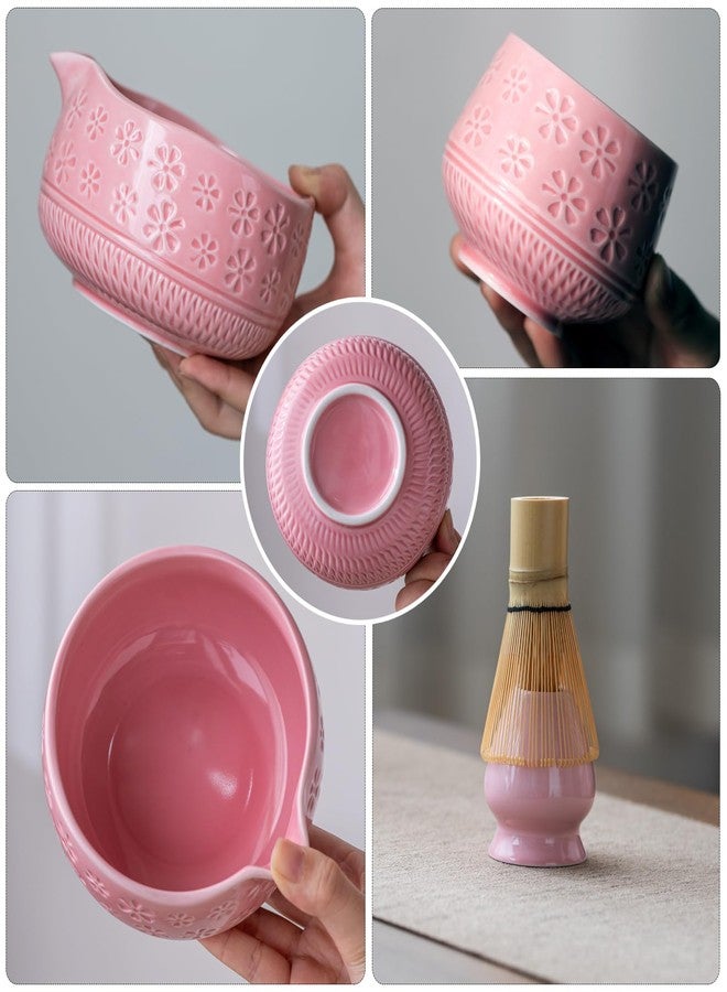 Buucup Matcha Whisk Set, 10 Pcs Matcha Set Includes Matcha Bowl, 2 Cups, Matcha Whisk and Holder, Bamboo Scoop and Spoon, Scoop Rest, Sifter and Tea Towel, Complete Matcha Kit (Pink) - Image 4