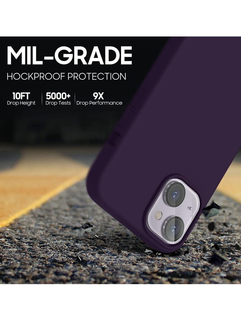 Raxoom iPhone 14 Plus Case, [5 in 1 with 2 Pack Screen Protector + 2 Pack Camera Lens Protector, Liquid Silicone [Full Body] Protection Shockproof [Drop Protection] 6.7 Inch (Dark Purple) - Image 4