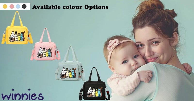 Winnies Diaper Bag Mummy Tote | Travel Nappy Tote for Baby Care | Multifunction Maternity Cross Body Bags with Zipper Closure Lightweight Hand-Carry Totes for Moms & Newborn Essentials (Yellow) - Image 2