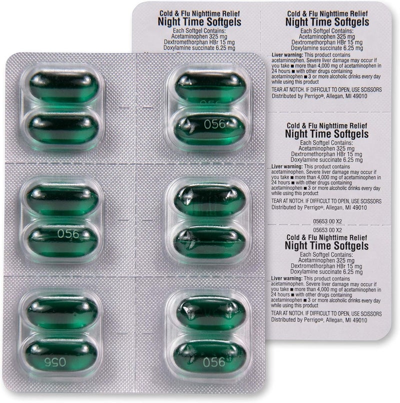 Care Nighttime Cold and Flu Relief Softgels 6 Hour Cold Medicine Relieves Major Flu Symptoms So You Can Rest 48 Count Pack of 1 - Image 5