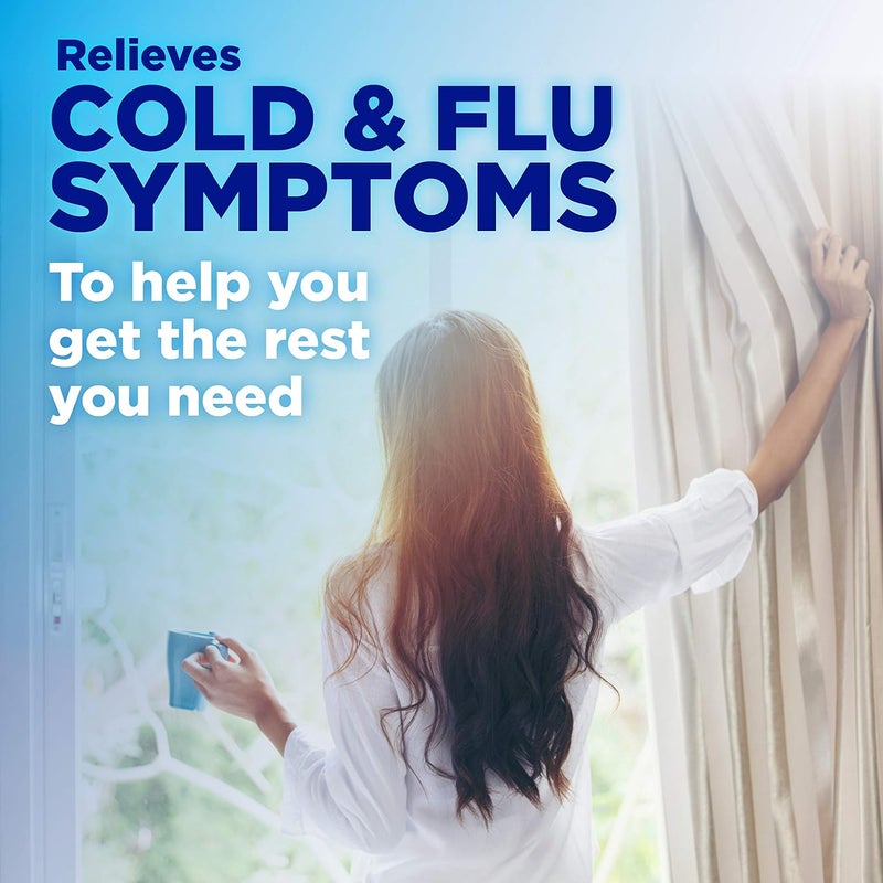 Care Nighttime Cold and Flu Relief Softgels 6 Hour Cold Medicine Relieves Major Flu Symptoms So You Can Rest 48 Count Pack of 1 - Image 3