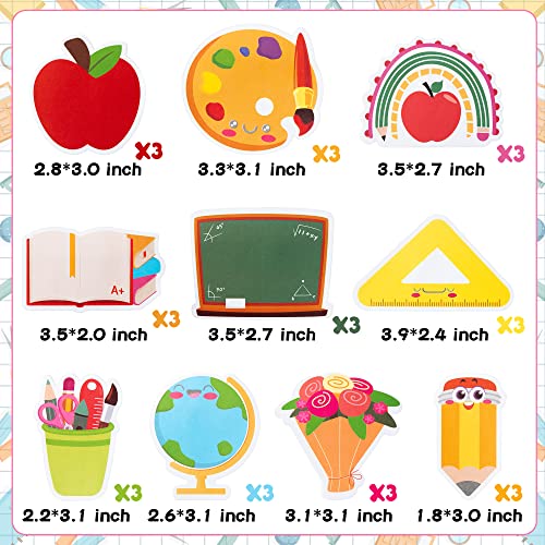 Xqumoi 30 Pack Teacher Notepads Set Total 600 Sheets, Book Pencil Ruler Blackboard Shaped Self Sticky Memo Pads for Teacher Appreciation Gift Back to School Supplies Party Favors Goodies Bag Fillers - Image 2