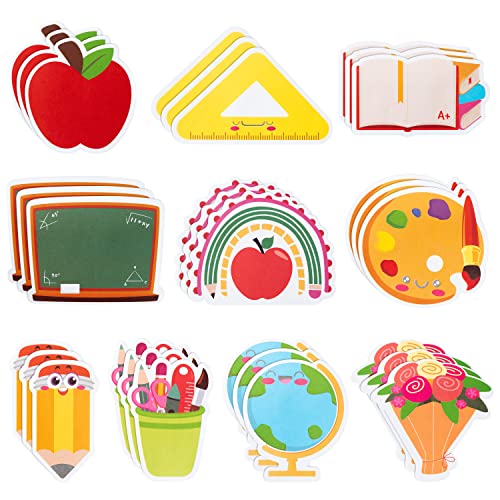 Xqumoi 30 Pack Teacher Notepads Set Total 600 Sheets, Book Pencil Ruler Blackboard Shaped Self Sticky Memo Pads for Teacher Appreciation Gift Back to School Supplies Party Favors Goodies Bag Fillers - Image 1
