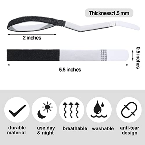 Jutom 10 Pack Buddy Tape Finger Straps Buddy Finger Straps No Slip Hook and Loop Splints Washable and Reusable Tape Padded Support Wrap for Broken Sprained FracturedBlack - Image 5