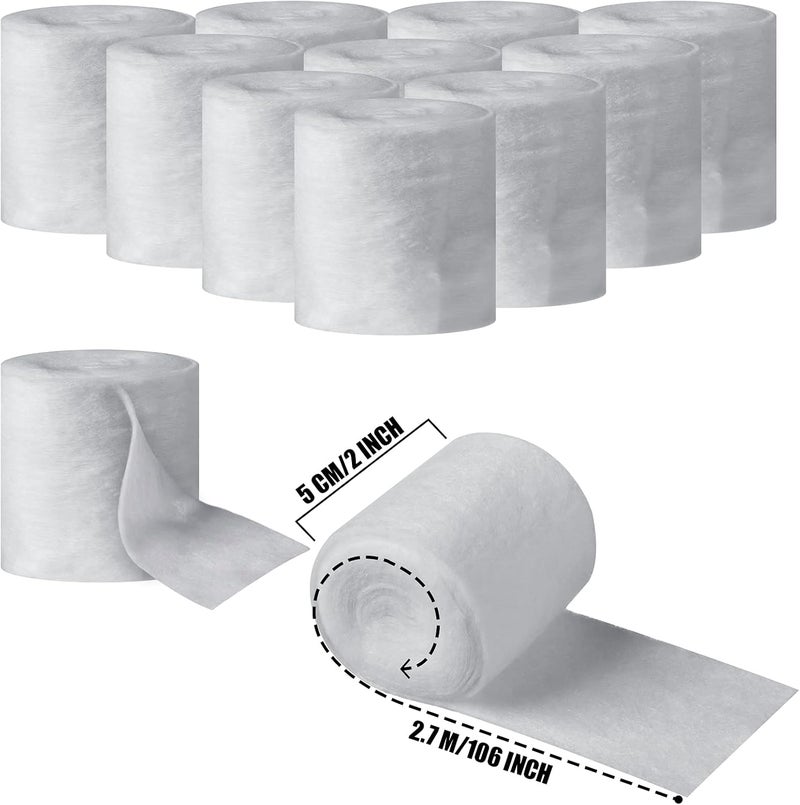 Nuanchu 12 Rolls Cast Padding Individual Pack Soft Cotton Undercast Padding Wrap Use with Plaster Cloth Gauze Bandage for Halloween Wrap Bandage Art Body Casts Mask Making Craft 2 Inch x 88 ft - Image 2