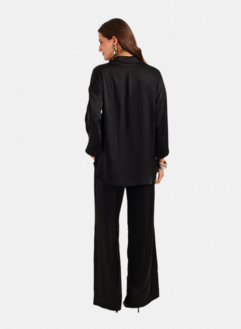 Carina Contrast-Button Satin Set - Image 4