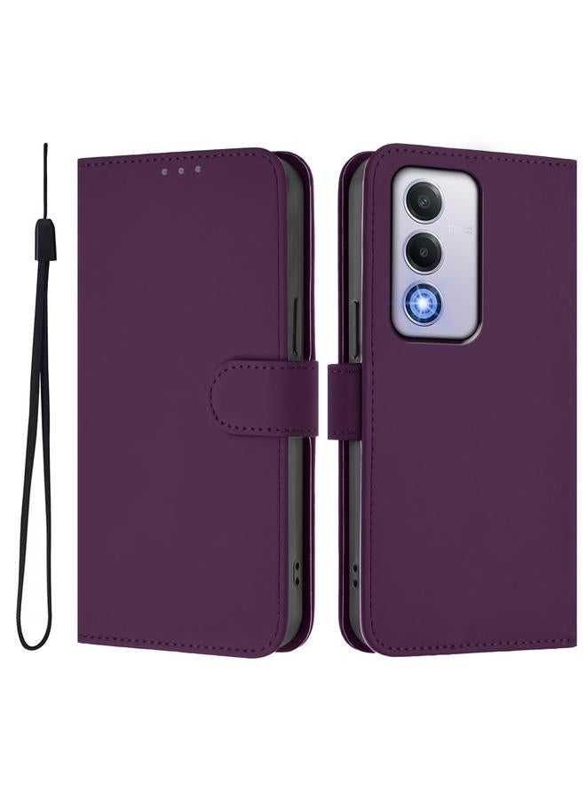S-TOP Case For OPPO A80 5G EU Skin Feel Solid Color Leather Phone Case with Lanyard - Image 2