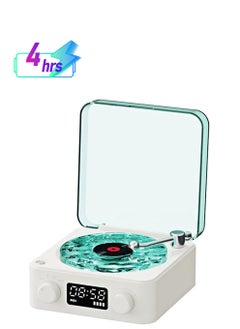 Sleep Aid Bluetooth Speaker, Multifunction Stereo Vinyl Record Player With Adjustable Lights, Portable Vintage Aesthetic Design Wireless Subwoofer With Natural Sleep Sounds, (White)