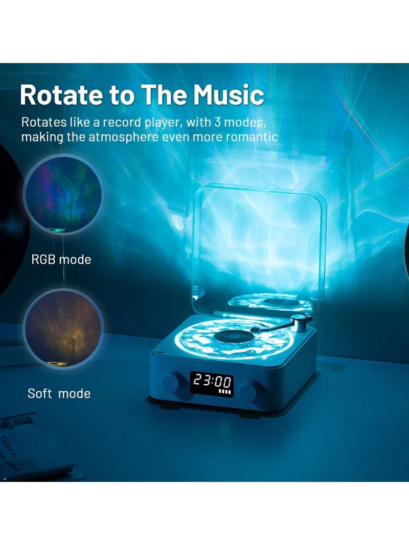 AROAQ - Sleep Aid Bluetooth Speaker, Multifunction Stereo Vinyl Record Player With Adjustable Lights, Portable Vintage Aesthetic Design Wireless Subwoofer With Natural Sleep Sounds, (White) - Image 1