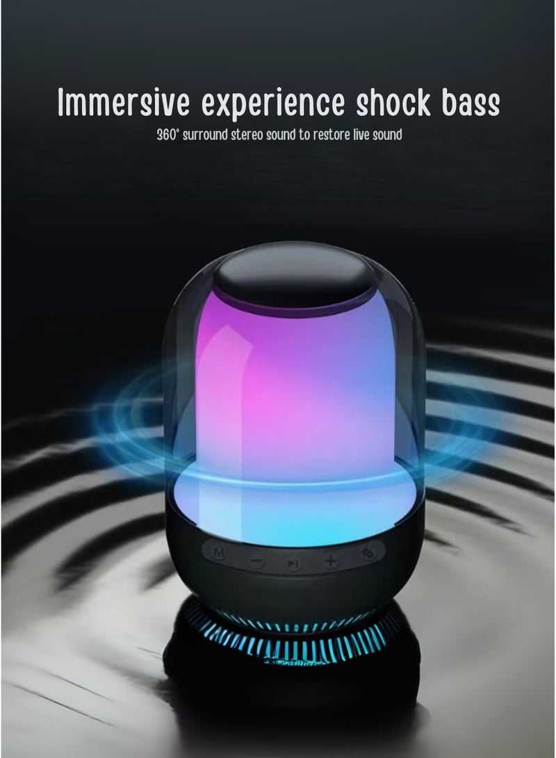 مكبر صوت Godfrey M9 بتقنية البلوتوث - إضاءة LED RGB محمولة، شحن من النوع C، بطارية طويلة الأمد 1200 مللي أمبير/ساعة، صغير الحجم وخفيف الوزن - Image 3