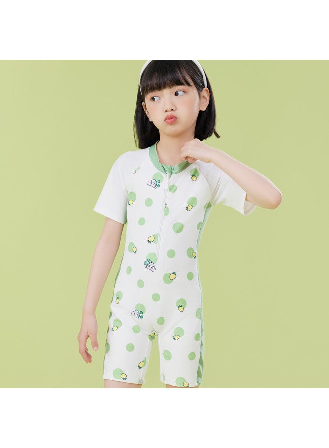 Bumblebee Girl's One-piece Swimsuit Summer Vacation Outfit Children's Short-sleeve Beachwear Stylish Swimwear For Girls - Image 2