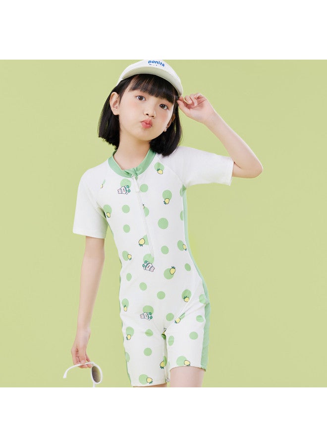 Bumblebee Girl's One-piece Swimsuit Summer Vacation Outfit Children's Short-sleeve Beachwear Stylish Swimwear For Girls - Image 3