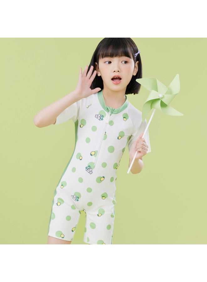 Bumblebee Girl's One-piece Swimsuit Summer Vacation Outfit Children's Short-sleeve Beachwear Stylish Swimwear For Girls - Image 4