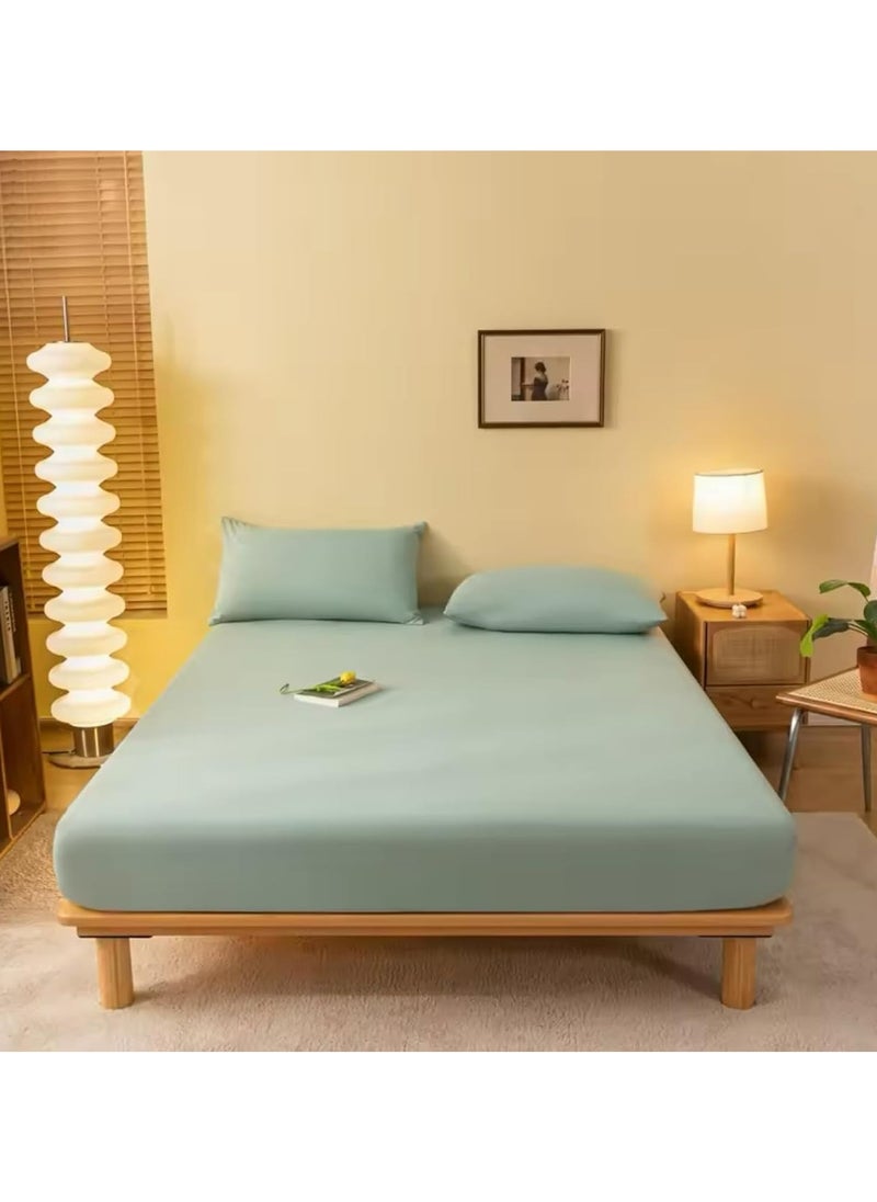 QBED CUBD QBED Plain Fitted Sheet Set for Hotels, Homes & Touristic Villages 3 Pieces (Teal, 120 * 200 * 30 cm) 
