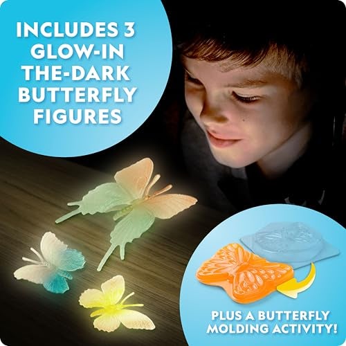 Blue Marble National Geographic Ultimate Butterfly Growing Kit – Build a Habitat & Watch Caterpillars Transform, Includes Live Caterpillar Voucher, Cage, Feeder, Glow-in-The-Dark Figures, Hands-On Activities - Image 4