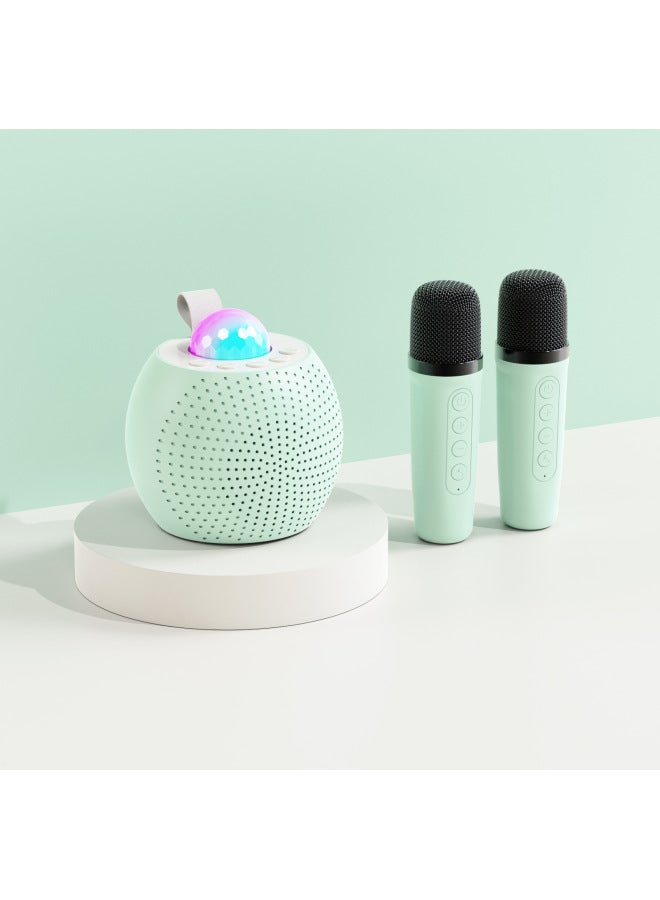 نيوترل جهاز كاريوكي بلوتوث متكامل مع إضاءة نجمية، ميكروفون قابل للفصل، سماعة خارجية، مجموعة كي تي في - Image 1