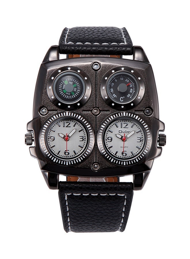 Oulm Men's Leather Chronograph Watch HP1140-WH - Image 1