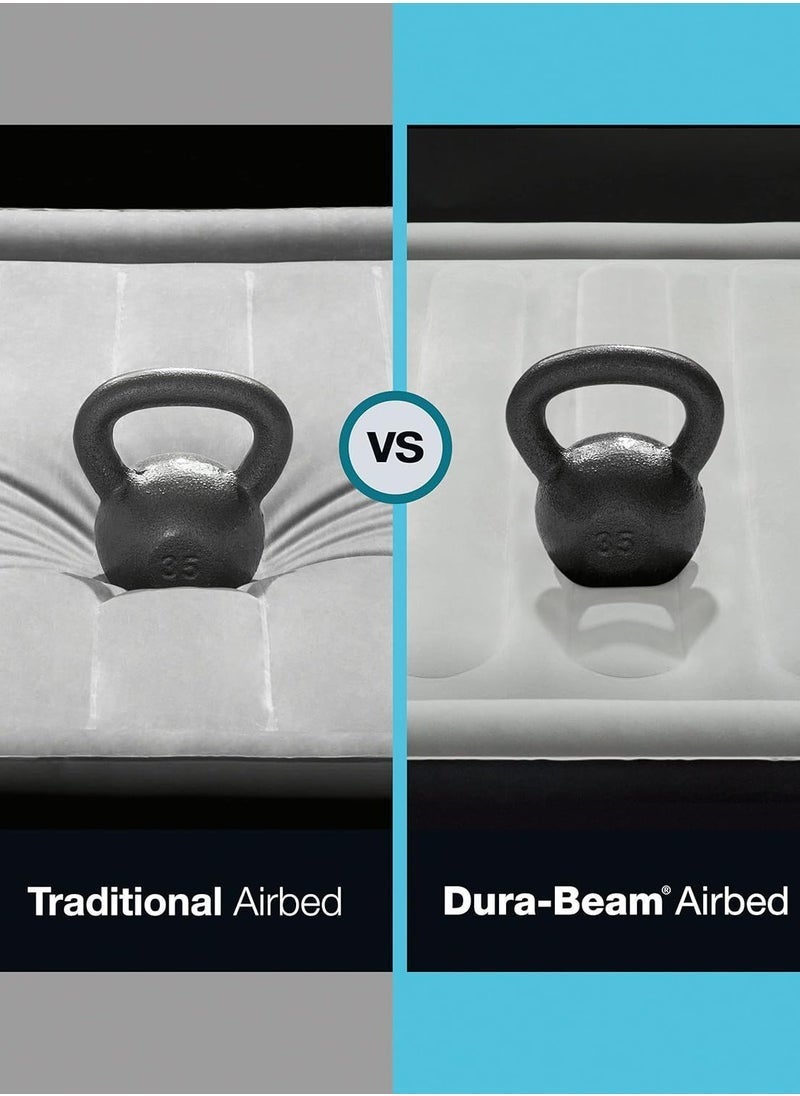 INTEX Dura-Beam Plus Comfort Queen Air Bed Queen Dura-Beam Comfort Plush High-Rise Inflatable Air Mattress With Built In Pump For Travel And Camping Air Bed With Fastfill Usb Pump 203X152X36CM Airbed Fibertech Technology - Image 4