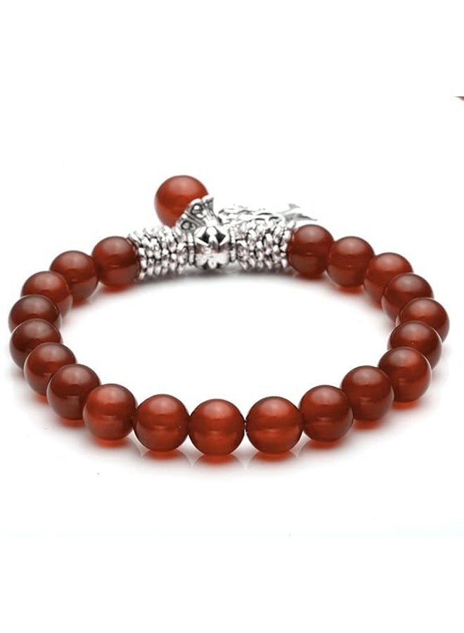8MM Carnelian (Red Agate) Amethyst Natural Gemstone Life Tree Lucky Charm Stretch Bracelet - Image 2