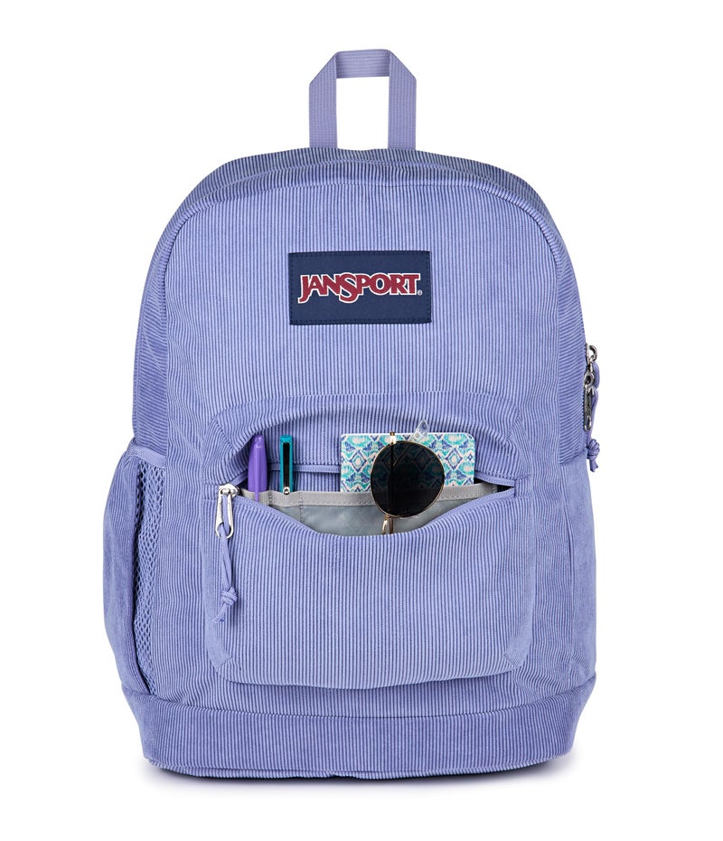 JanSport Cross Town Plus Remix Backpack - Padded Back Panel, Laptop Sleeve, and Front Pocket Organizer - Lavender Ash Corduroy - Image 4