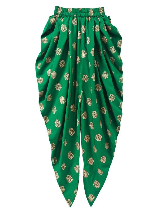 TWISHA Stylish Self Checks Sleeveless Top with print Dhoti:-Green-18M - Image 5