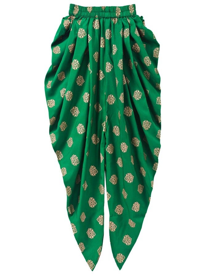 TWISHA Stylish Self Checks Sleeveless Top with print Dhoti:-Green-18M - Image 3