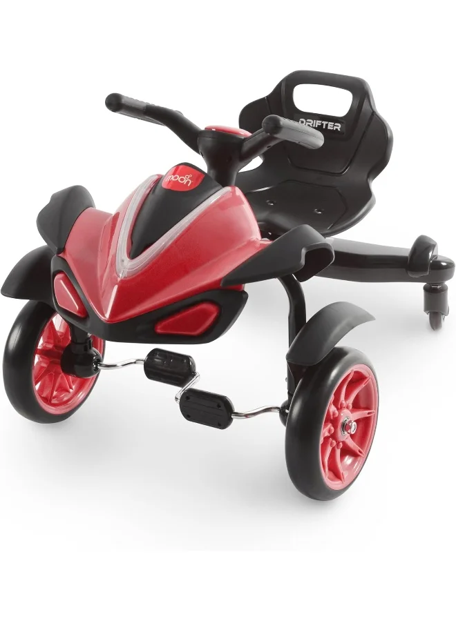 Moon Drifter Drift Bike 4 Wheel Scooter With Grip Handles, Led Lights, And Pedals For Toddlers/Kids Up To 30Kgs Perfect For Outdoor And Indoor Play For Boys/ Girls 3 Years And Above-Blue