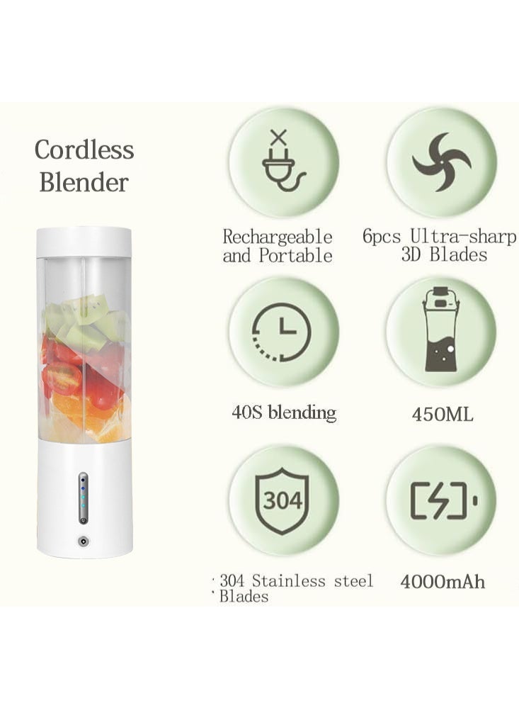 AMINAC Portable Blender, Cordless Smoothie Maker with 16 Oz Cup and Leakproof Lid, Durable Stainless Steel Blades, Magnetic Rechargeable, Black - Image 5