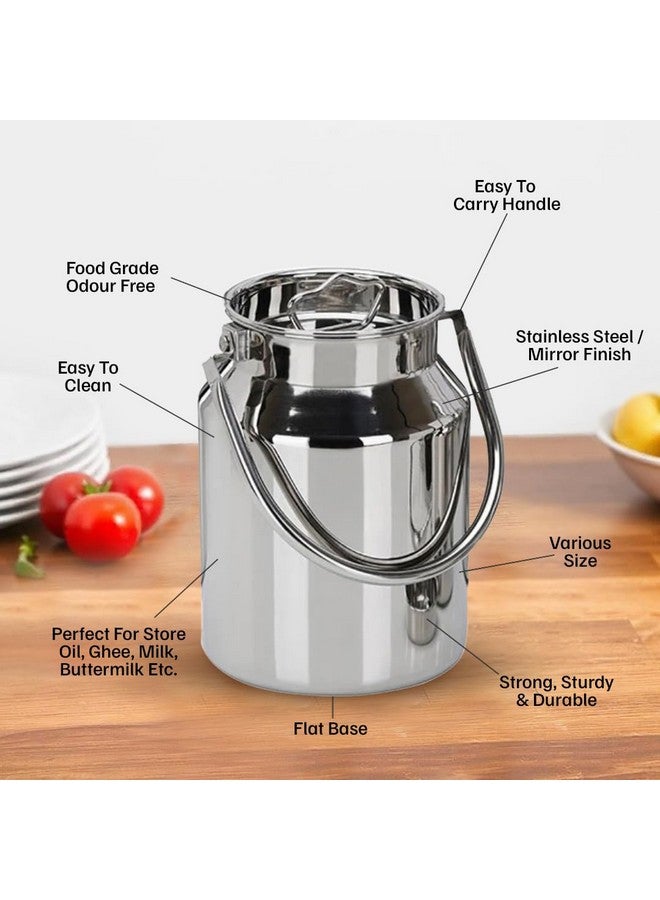 Vinod Stainless Steel Jointless Barni/Steel Milk Can/Oil Can/Milk Container/Liquid Container (3.7 ltr) - Image 5
