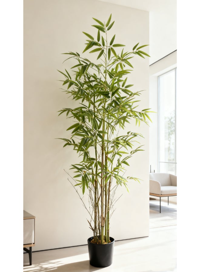 Noon East Bamboo 180cm (6 ft) Tall Artificial Tree with Pot | Floor Plant with Lifelike Design & Texture - Green | Decorative Natural Texture Tree for Home, Living Room, Study & Office spaces - Image 5