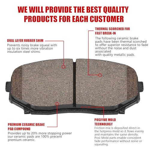 HECHENQICHE D1258 Front Ceramic Brake Pads Kit Fit For Mazda CX-5 2019-2023, For CX-7 2007-2012, For CX-9 2007-2023, For Ford Edge 2010-2011, For Lincoln MKX 2010 - Image 2