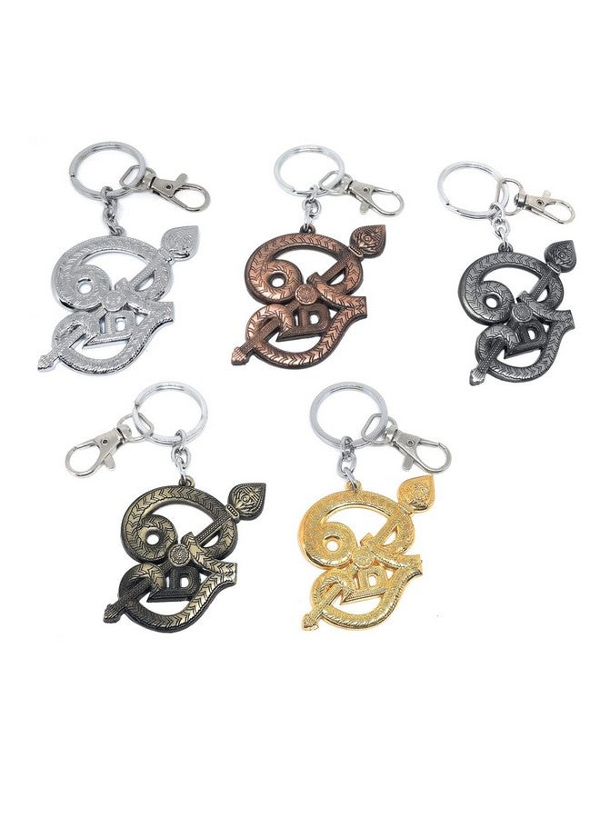 Aura Set Of 4 Tamil Om Skanda Murugan Kartikeya VEL Keyring Keychain For Bike Car House Office Home Keys (TOM-Set4)
