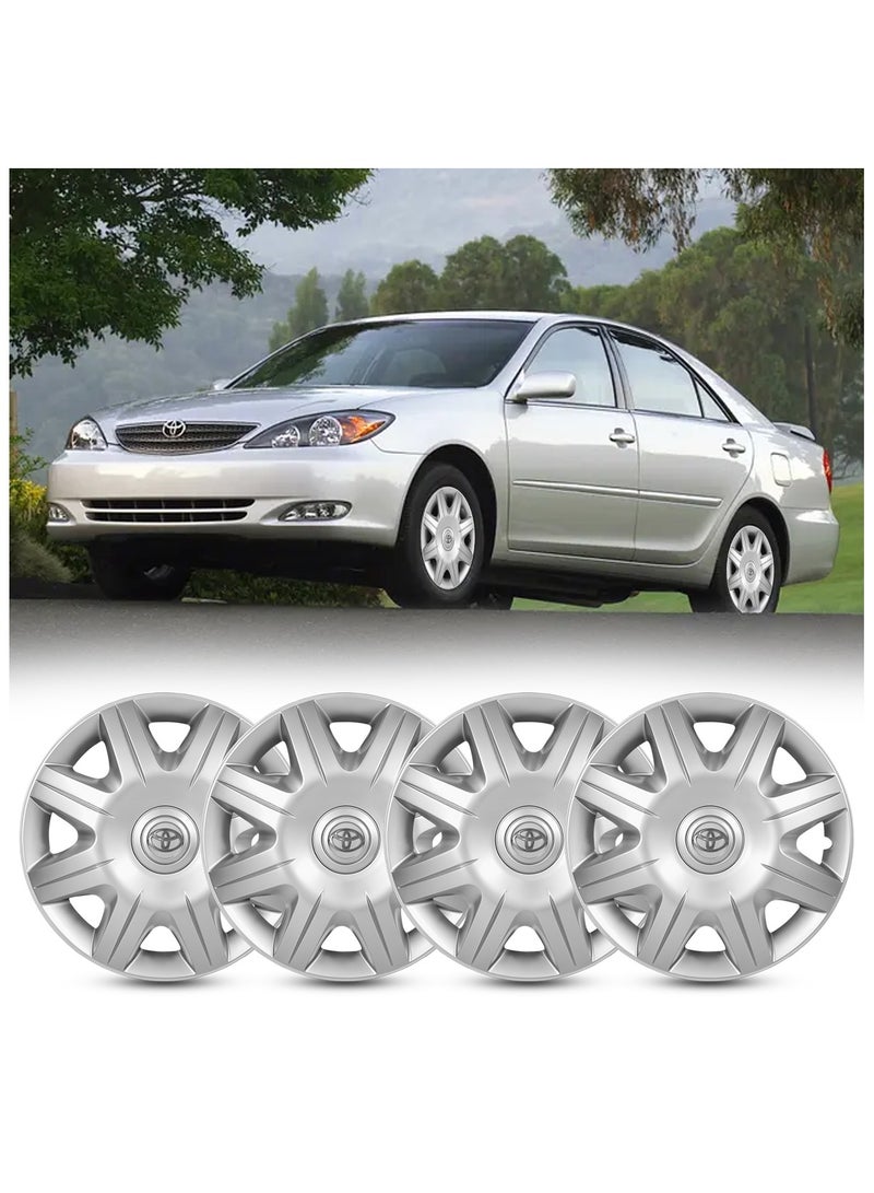 Agc 15 Inch Wheel Covers Hub Caps Compatible with Toyota Camry 2004 | ABS Plastic | Snap-On Design | Set of 4 | Silver Finish | Model 303 |  - Image 3
