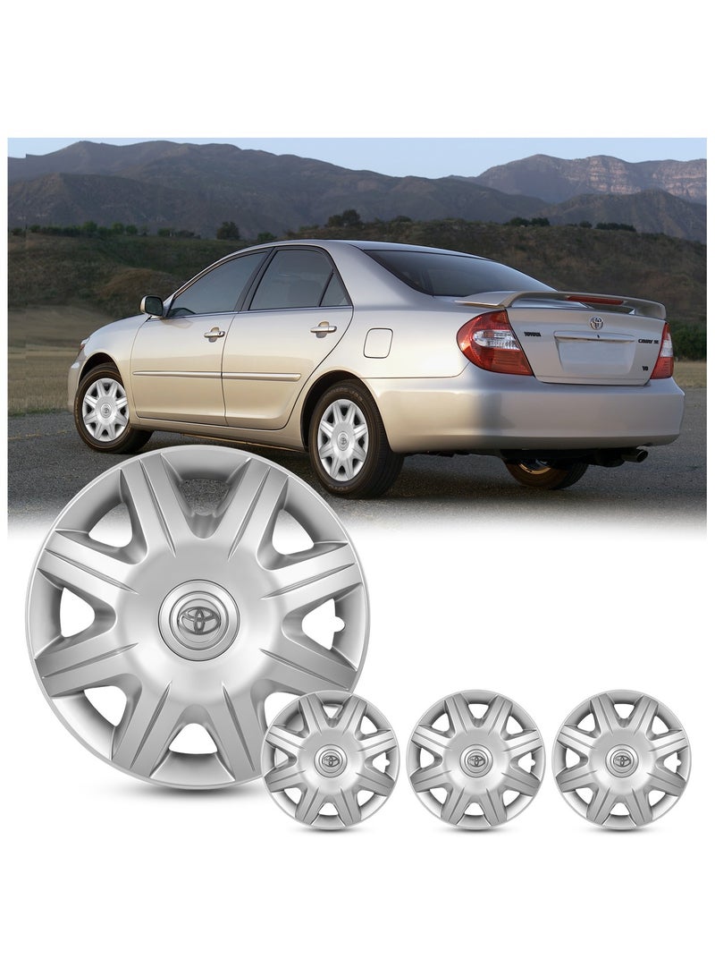 Agc 15 Inch Wheel Covers Hub Caps Compatible with Toyota Camry 2004 | ABS Plastic | Snap-On Design | Set of 4 | Silver Finish | Model 303 |  - Image 5