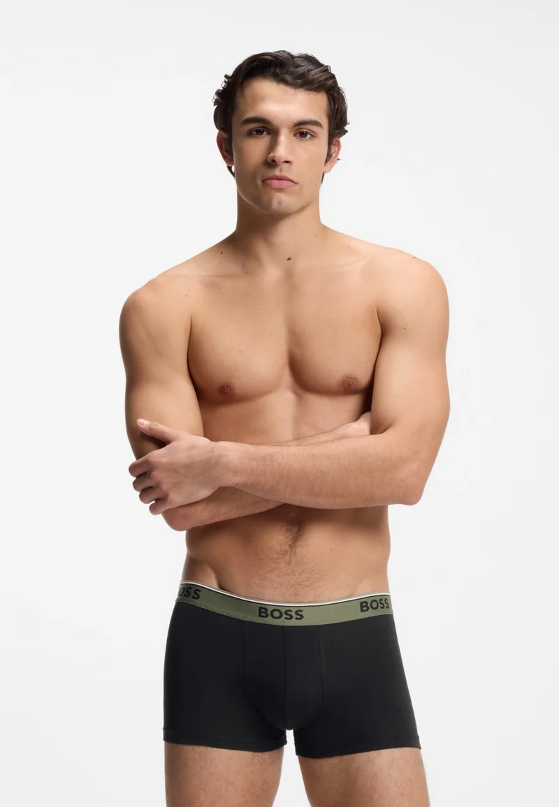 بوس Three-pack of stretch-cotton trunks with logo waistbands
