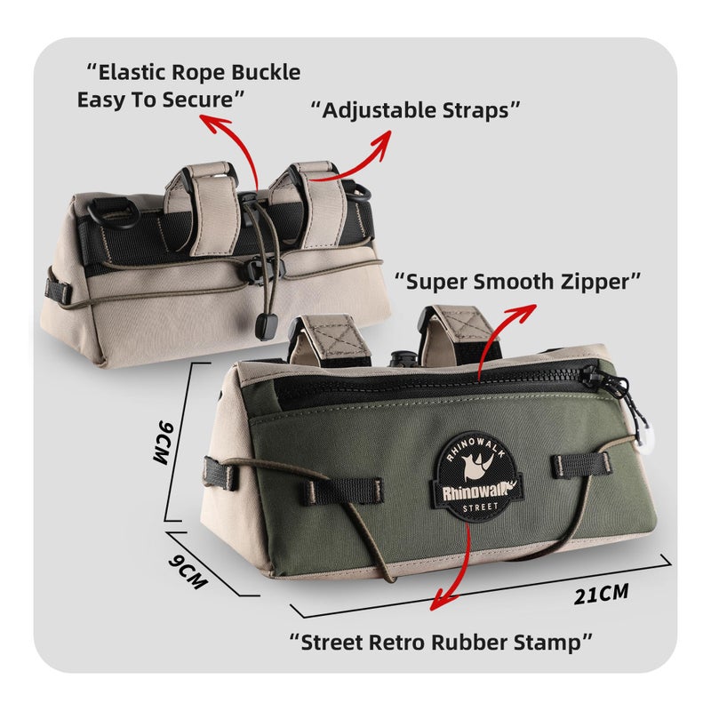 Rhinowalk Bike Handlebar Bag Bicycle Front Bag Storage Small Pouch with Shoulder Strap for Urban Cycling - Image 3