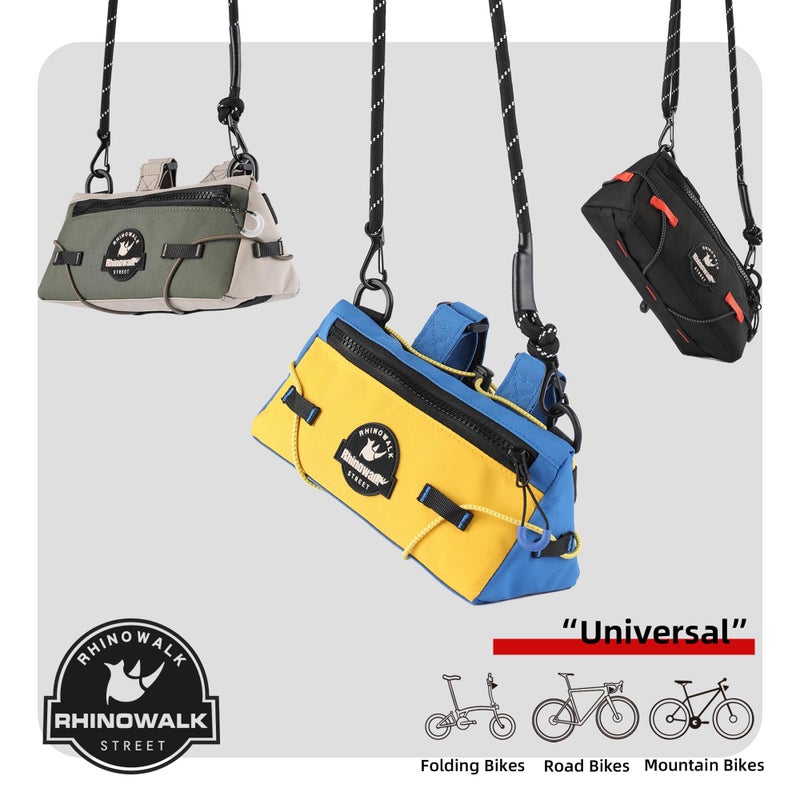 Rhinowalk Bike Handlebar Bag Bicycle Front Bag Storage Small Pouch with Shoulder Strap for Urban Cycling - Image 5