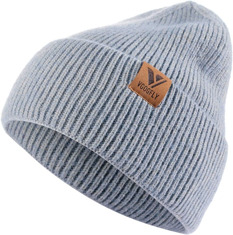 Vgogfly Beanie Men Slouchy Knit Skull Cap Warm Stocking Hats Guys Women Striped Winter Beanie Hat Cuffed Plain Hat - Image 1