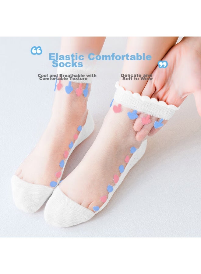 LANG SHA Langsha Children's Socks, Girls' Summer Ultra-thin Crystal Socks, Versatile Lace Short Socks For Girls And Toddlers - Image 1