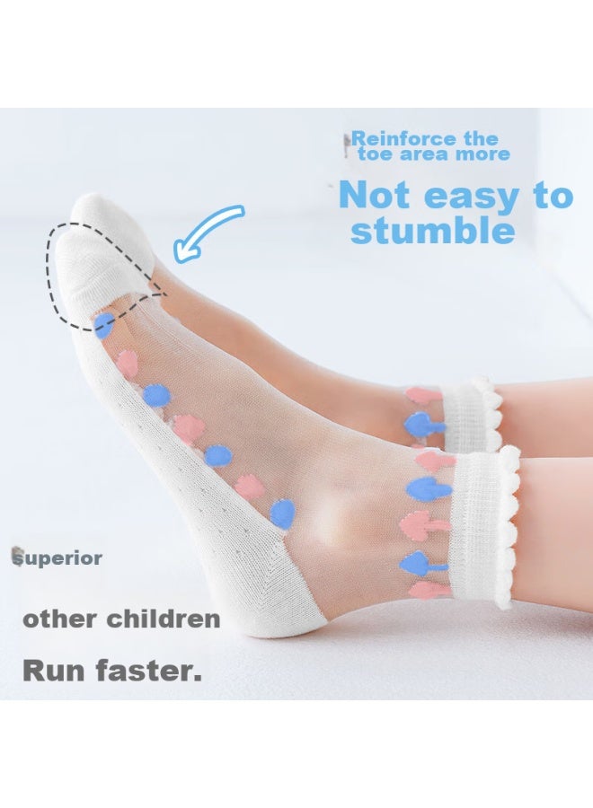 LANG SHA Langsha Children's Socks, Girls' Summer Ultra-thin Crystal Socks, Versatile Lace Short Socks For Girls And Toddlers - Image 3