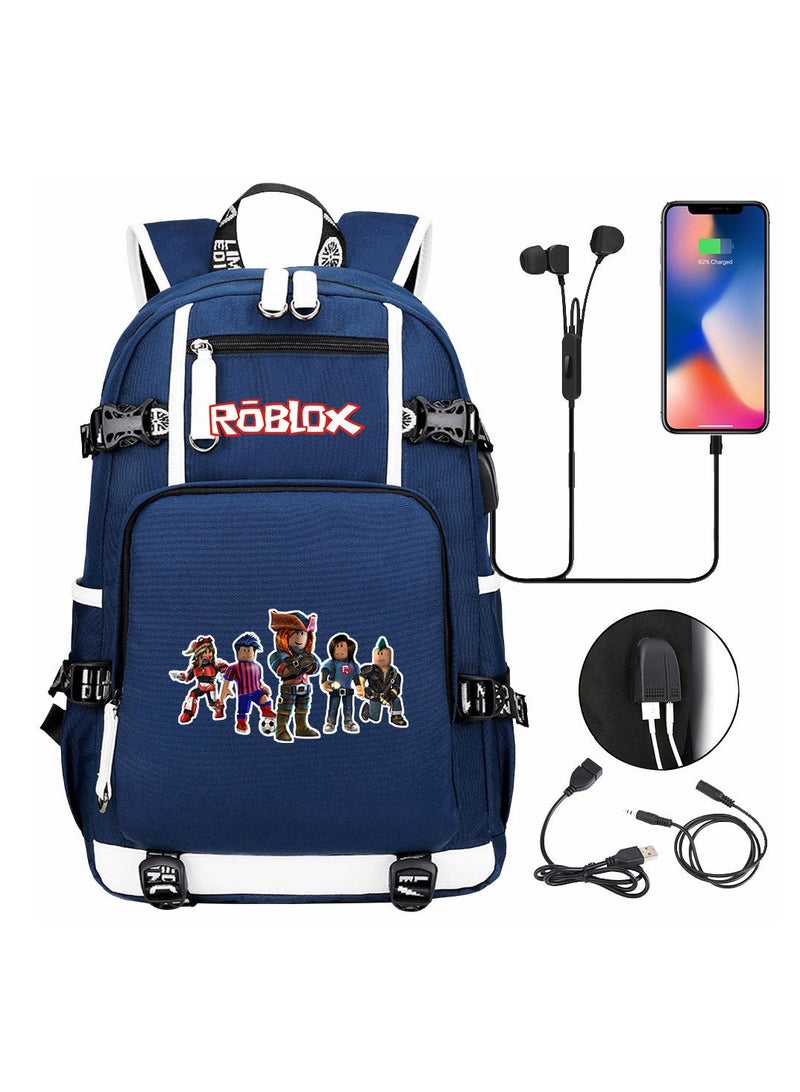 Roblox USB Headset Teen Casual Travel Backpack