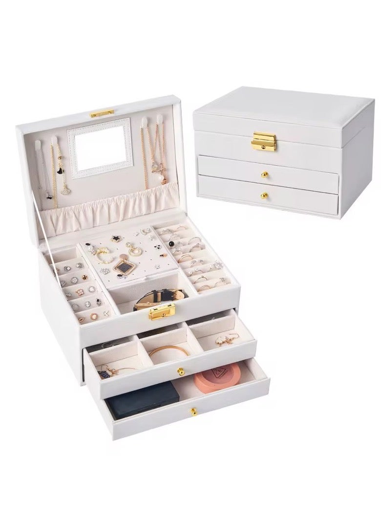 Yahor Acrylic Jewelry Box with 3 Drawers, Earring Storage Box for Earrings, Rings, Necklaces, Bracelets, Jewelry Organizer and Storage for Women - Image 1