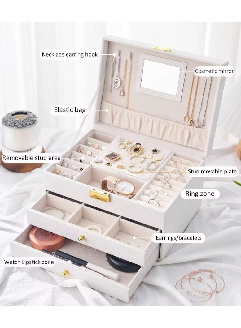 Yahor Acrylic Jewelry Box with 3 Drawers, Earring Storage Box for Earrings, Rings, Necklaces, Bracelets, Jewelry Organizer and Storage for Women - Image 3
