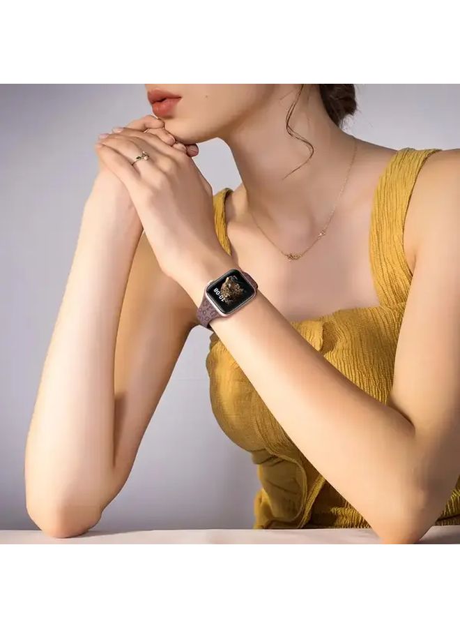 4 حزمة من أساور السيليكون بتصميم النمر المرقط، متوافقة مع أبل واتش ألترا 2 و1 وسلسلة SE بمقاسات 42 و44 و45 و49 ملم، بألوان الأسود والأبيض وضوء النجوم والكاكي - Image 5