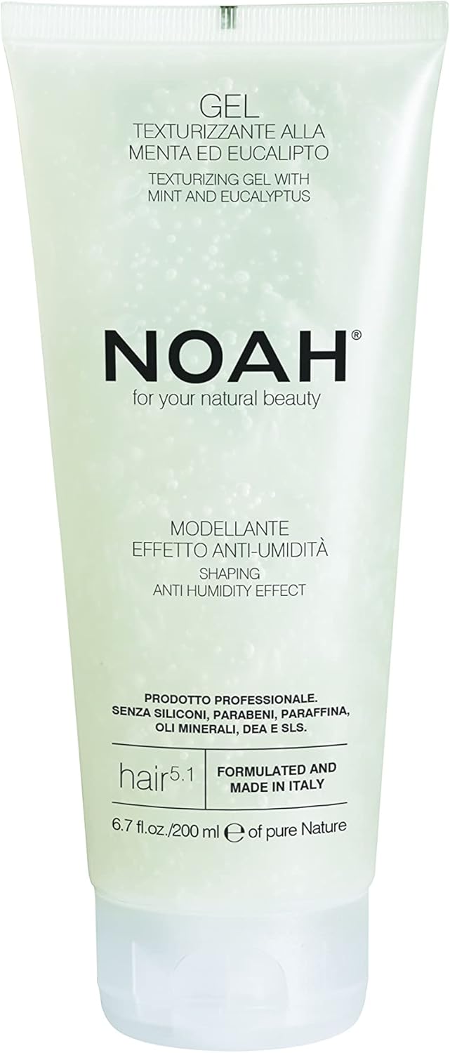 Noah Natural Hair 51 Volumizing AntiHumidity Texturizing Gel with Mint Eucalyptus for Curly Wavy and Straight hair Defining Frizz Control Vegan CrueltyFree PlantBased Formula 200ml