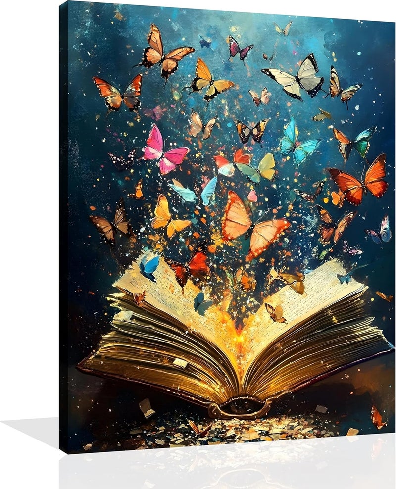 OWNANRTHM Colorful Butterfly Canvas Wall Art - Image 1