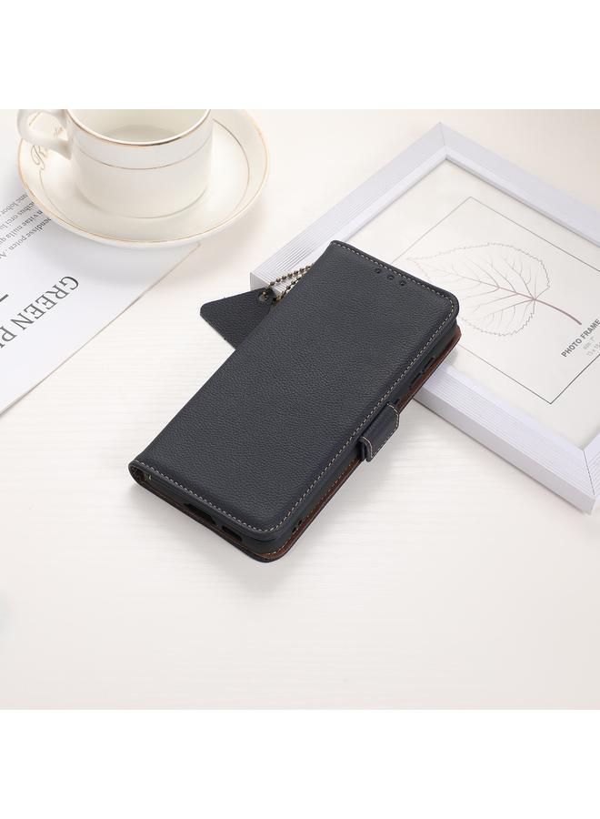 S-TOP Case For Google Pixel 9 Pro Side-Magnetic TJ Genuine Leather RFID Phone Case - Image 2