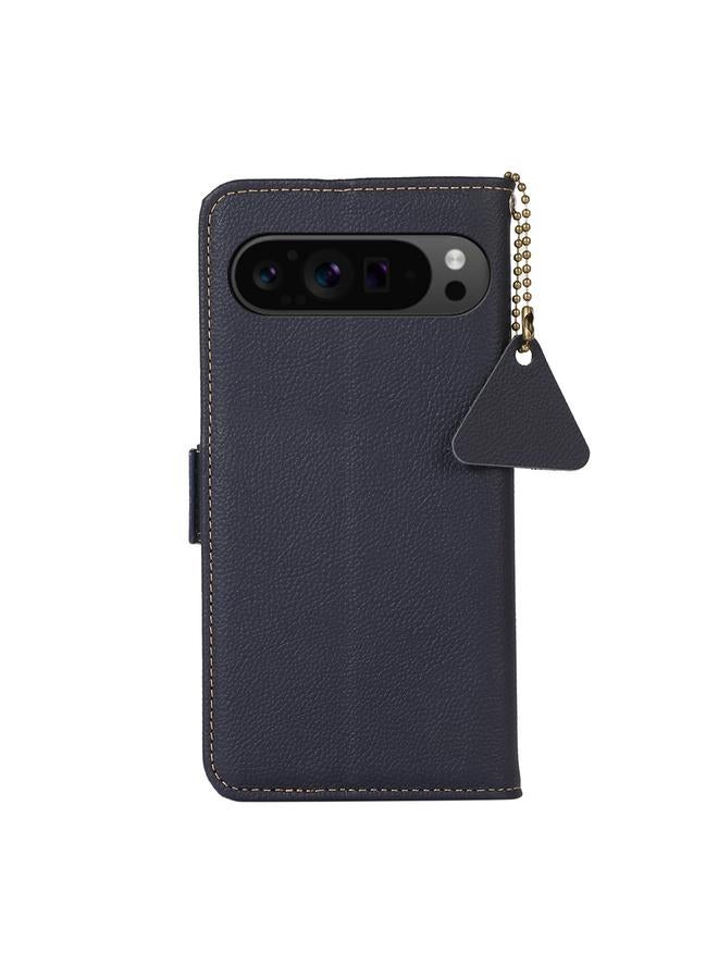 S-TOP Case For Google Pixel 9 Pro Side-Magnetic TJ Genuine Leather RFID Phone Case - Image 4