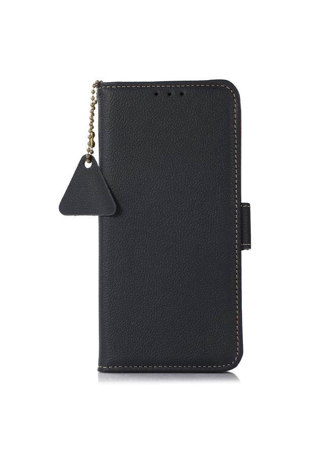 S-TOP Case For Google Pixel 9 Pro Side-Magnetic TJ Genuine Leather RFID Phone Case - Image 3
